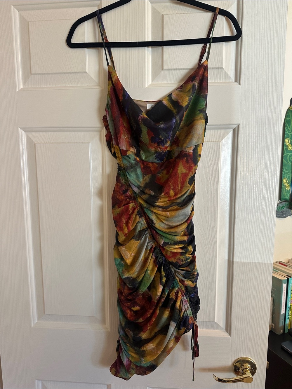 Women’s Multicolor asymmetrical Ruched Mini Dress
